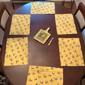 Linens Napkins Set of 6, Spreader & Painted Cutting Board